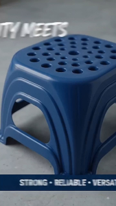 HEAVY DUTY DURABLE PLASTIC STOOL – STRONG & STURDY STACKABLE DESIGN – PERFORATED ANTI-SLIP TOP SURFACE – SPACE SAVING MULTI-PURPOSE STOOL FOR HOME BATHROOM 14