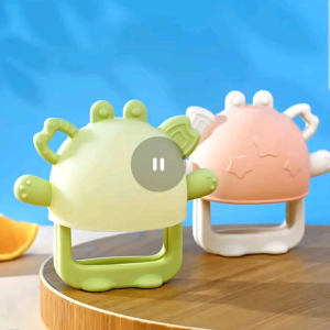 Baby Infant Chew Toys Silicone Teething Toys Teether  Anti-eating Hands - Crab