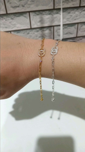 Gelang Tangan Dewasa Paper Klip CC Mata (Perak 925)