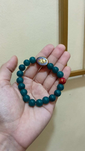 Money tree bracelet with mantra transformative teal bracelet