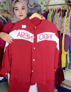 Setelan Baju Merah Putih 17 Agustusan Setelan Seragaman Merah Putih Wanita Dewasa Baju Kemerdekaan RI Terbaru