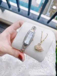 ĐỒNG HỒ NỮ CHÍNH HÃNG Bulova 98L214 Quartz Mặt Chữ Nhật Silver Stainless Steel For Lady