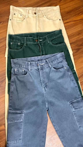 CELANA HIGHWAIST LOOSE JEANS CARGO KANTONG SAMPING