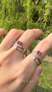 Natural Genuine | Loveau Jewel | S925 Ring | Rhodolite garnet ring | Garnet | Garnet Ring | Free Size Adjustable