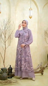 Slimani| Amithya Dress Terbaru| Gamis kombinasi Tulle premium| Gamis Pesta| Dress kondangan| Seragaman Pesta | Dress lebaran Terbaru|  Gamis Lebaran Terbaru| Tanah Abang