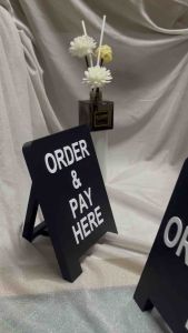 3d printed table top sign please pay here order her pickup here wait here Size: 100x150mm,200mmx150mm (we accept custom make order)