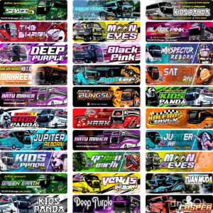 STIKER BUS BASURI HOLOGRAM & BIASA (SUDAH DIPOTONG) 45 GAMBAR STICKER