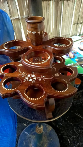 tempat aqua kayu jati 12 lubang