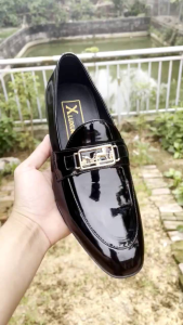 Giày da bong sân lật ngựa vàng hàng kĩ giày dự tiệc nam da sít Hàng kĩ đế khâu may chắc chắn mã G12 đặt lùi 1 size