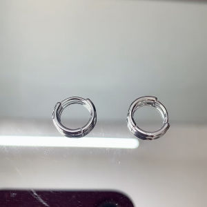 6mm 8mm 10mm 12mm 14mm 1 chiếc khuyên tai bạc tròn trơn không gắn đá kiểu dáng basic chốt bật bạc 925 bạc ý