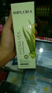 Implora Hydra Veil Sleeping Mask With Aloevera & Niacinamide Masker Wajah Untuk Tidur Malam Untuk Melembabkan dan Mencerahkan Wajah