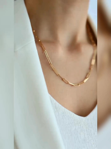 Kalung dan gelang tangan rantai clip titanium anti karat stainless steel