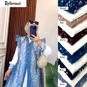 GAMIS DSY BAHAN SYAKILLA MIX BROKAT FIT TO XL / DRESS MEWAH CANTIK BANGETT