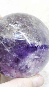Natural Amethyst Sphere from Brazil for anxieties  clarity & focus. Measured at 6.6cm