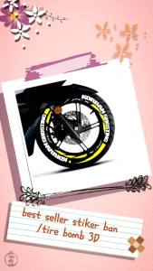 Stiker Ban Tire Bomb 3D Keren 1 Box Untuk 1 Motor isi 8pcs+ Asesorise+Lem Untuk Pemasangan