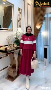 gamis wanita bahan combads terbaru/dress kaos combads bisa cod