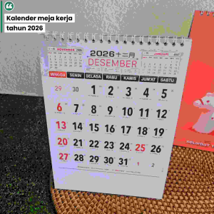 Kalender Meja Kerja AO 701 Tahun 2026//Ukuran 165 cm x 235 cm(Terima castume cetak merek)