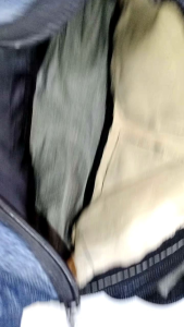 Tas second model Waistbag bahan kanvaspoliester mix Denim