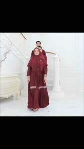 Janah Syari Gamis Set Hijab Terbaru Simple Elegan Bahan Crinkle Airflow