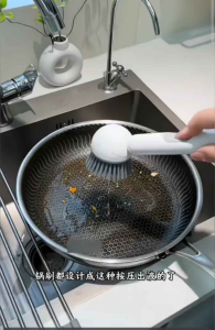 6-Speed Rotating Liquid Pot Brush | Kitchen Dish Cleaning Tool