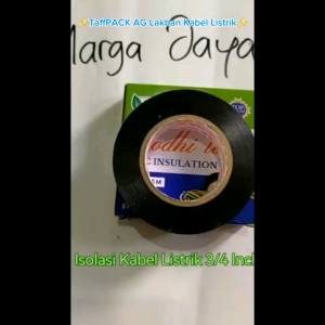 TaffPACK AG Lakban Kabel Listrik Adhesive Cloth Wiring Tape 15M 19mm - BI298 - Black