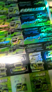 Stiker Bus Maudi Original Asli Anti Air 1 Lembar Isi 48 Pcs