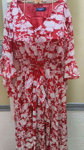 12514 Beverlina drawstring maxi dress wanita terlaris