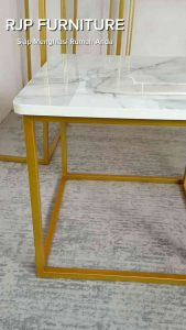 RJP FURNITURE Meja Besi Sudut Samping Ruang Tamu Minimalis Kaki Besi Premium - Cosmo Square Table