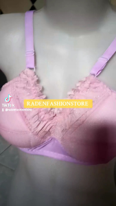 BRA Bh Wanita brukat Bh tanpa kawat Bh busa tipis