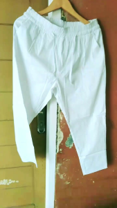 Celana Panjang Wanita Warna Putih Polos Casual Bahan Cotton