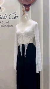 [ Video sp thực tế ] Áo ren tay dài kiểu phối bra 2 mảnh MCA phong cách quyến rũ A51287