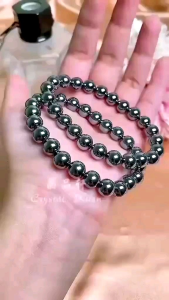 [MY🇲🇾 Ready Stock]🖤⚡8MM 切面太赫兹手串Faceted Terahertz Bracelet｜能量激活 ✦ 抗疲劳 ✦ 提神醒脑 ✦ 抵御电磁波｜