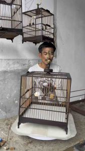 กรงนก 15-17-21 ซี่ งานประกอบเอง DIY อุปกรณ์ครบชุด ตะจแพับได้ กรงไม้มะเกลือ งานดิบ