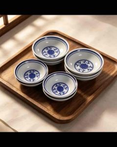 (6pcs)Blue And White Series Ceramic Sauce Plate Sauce Dish Snack Plate Pinggan Sos Pinggan Celup Seramik 青花陶瓷酱油碟辣椒盘