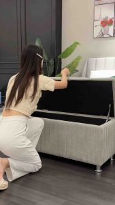 LUXE: Casey Ottoman Storage Bench chesterfield design