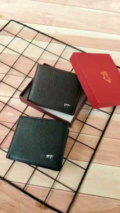 Dompet kulit asl pria Dompet lipat dua kulit logo bfl