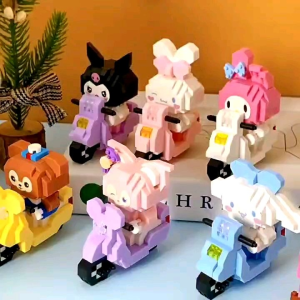 Sanrio Scooter Motorcycle 3D Puzzle Micro Building Blocks DIY | Mainan Balok Susunan Mainan Edukasi Anak