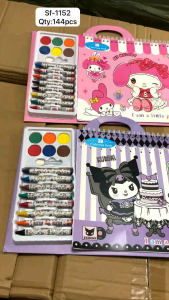 [12 Halaman Gambar] Labubu crayon warna set buku mewarnai gambar 3D coloring book buku belajar mewarnai melatih kemampuan motorik anak