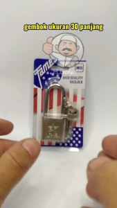 Gembok Ukuran 30 Panjang Kunci Bangkol SS Anti Maling COD