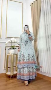 Gamis Motif Tumpuk Malaysia Model Terbaru