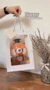 (Tặng thiệp) Gấu bông tốt nghiệp gấu trúc đỏ dễ thương quà tặng tốt nghiệp