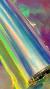 ฟิล์มรุ้ง ฟิล์มโฮโลแกรม ตราระฆัง Hologram ขนาด 50 ซ.ม. x 15 เมตร - กระดาษแก้ว ห่อช่อดอกไม้ สีรุ้ง