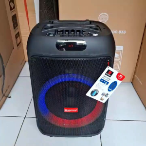 ASATRON BLACK ( HT 8870 UKM ) SPEAKER MEETING PORTABLE BLUETOOTH KARAOKE 12 INCH INCLUDE MIC WIRELEES 2PCS 100% ORI