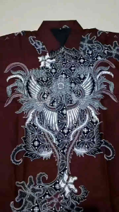 AGNIRAJA MERAH KEMEJA BATIK PRIA LENGAN PANJANG SLIMFIT LAPIS FURING BAHAN KATUN SOLO HALUS