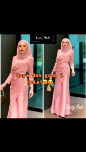 ‼️HARGA LELONG‼️DRESS / JUBAH FIONA satin matte  FREE SIZE & plus size
