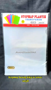 Stopmap Plastik Kiky Map L 1 Pack Isi 12 pcs Map Transparan Arsip Dokumen Sekolah & Kantor