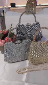 Tas Pesta GRACE Embellished Crystal Clutch Wanita Import