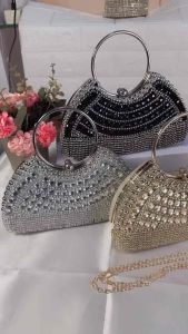 Tas Pesta BALLEZA Embellished Crystal Clutch Wanita Import