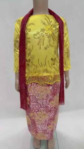 Elegant FlorREADY STOCK Malay Girl Traditional Dress Costume Pakaian Tradisional Budak Perempuan Melayu Baju Kurung Modern