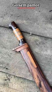 Golok sembelih baja pamor natural sonokeling 30 cm